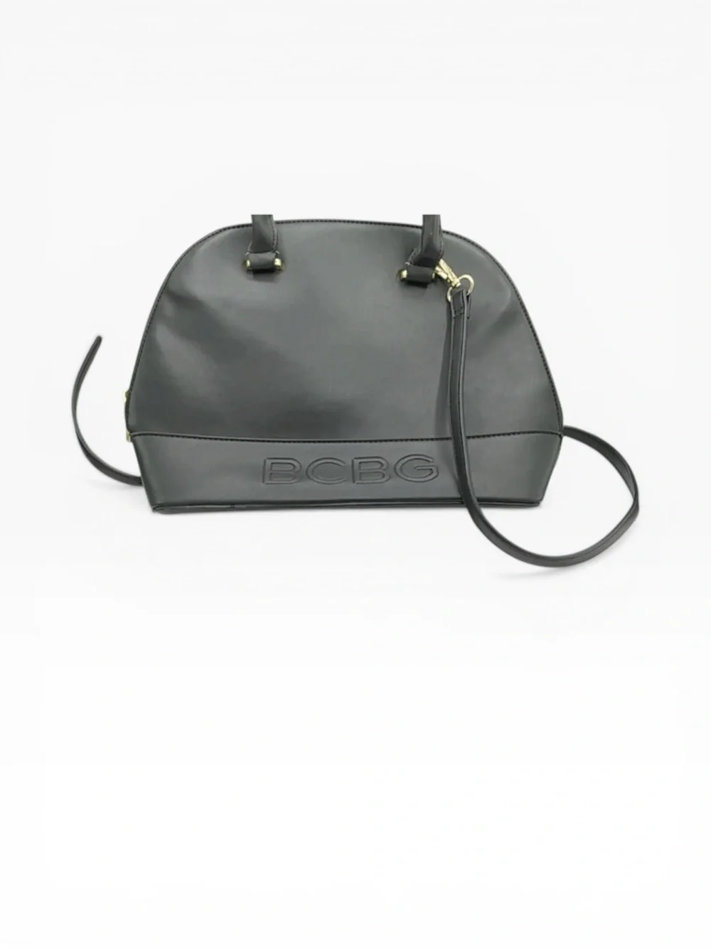 BCBG Black Dome Satchel with Detachable Crossbody Strap